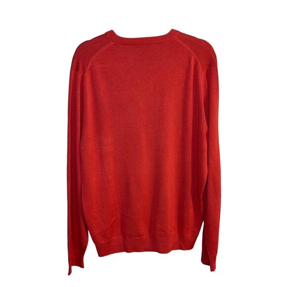Brooks Brothers 70% Silk Blend Preppy Men's V-Neck Sweater Top Red Orange Large - Picture 5 of 5